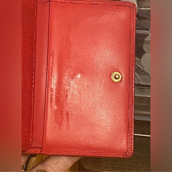 EUC Vintage MCM Red Leather Tri Fold Logo Wallet with Charms - Picture 12 of 16